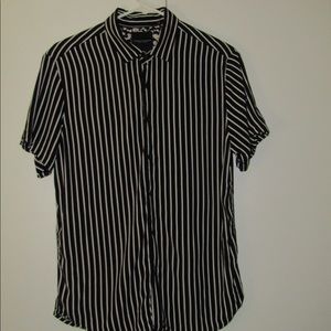 Denim & Flower Button-Down Shirt